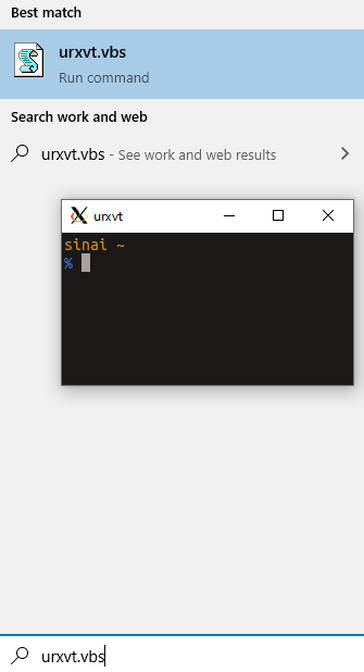 Invoking a WSH script results in urxvt window
